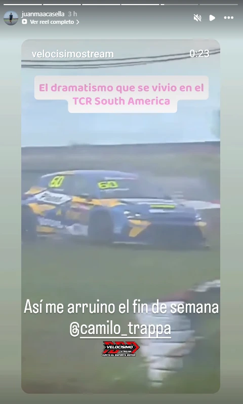 El posteo de Casella en Instagram