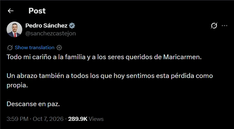 Pedro Sánchez en X