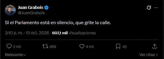 El tuit de Grabois.