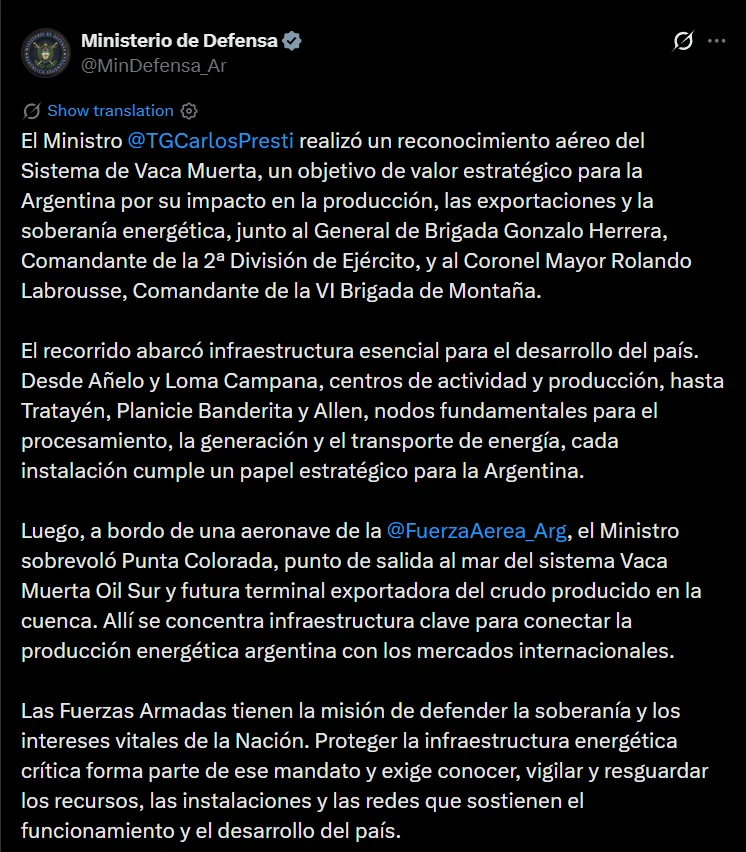 Ministerio de Defensa en X: