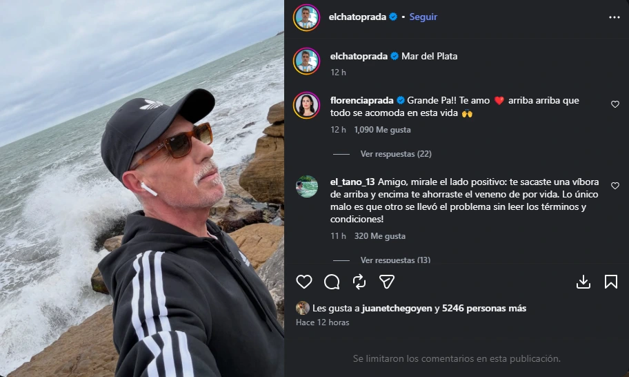 Las reacciones al posteo de Chato Prada