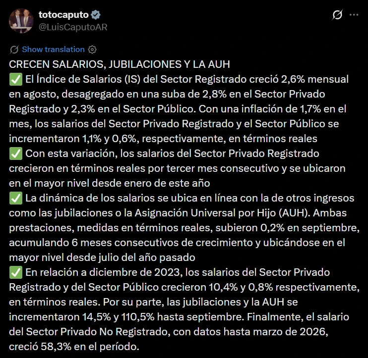 Luis Caputo en X: