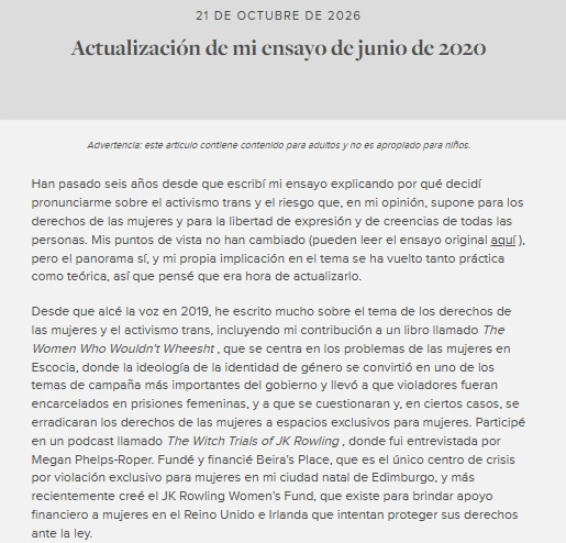 El comunicado de J. K. ROWLING