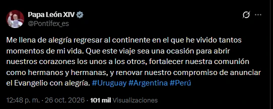 El mensaje del papa León XIV.