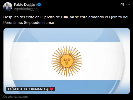 El mensaje de Pablo Duggan.