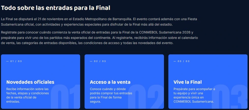 En la página de la Conmebol ya se encuentra disponible la opción para registrarse