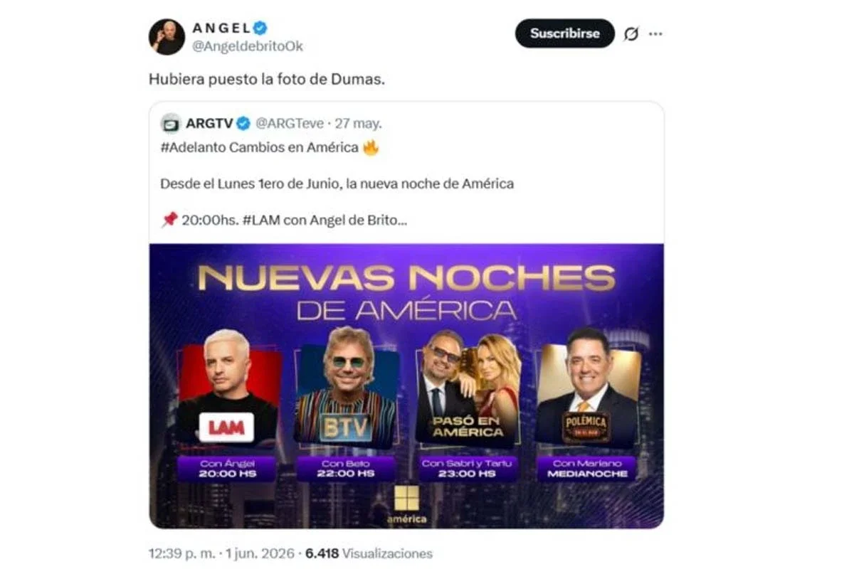 Ángel de Brito reaccionó con ironía a la nueva programación de América TV