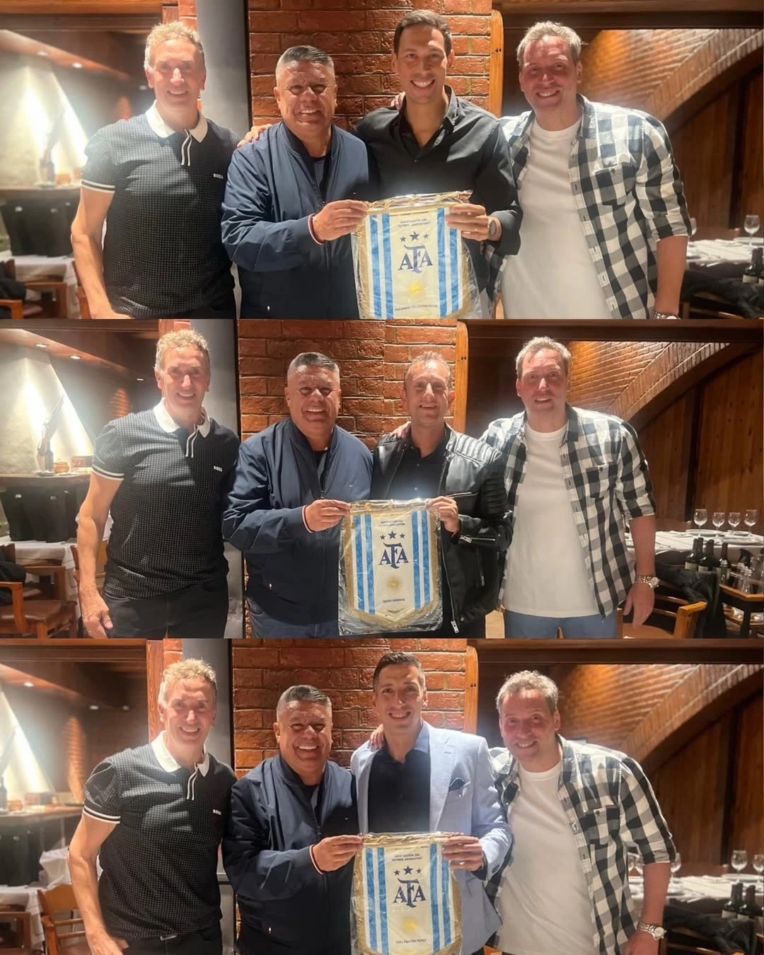 Tapia con los árbitros mundialistas