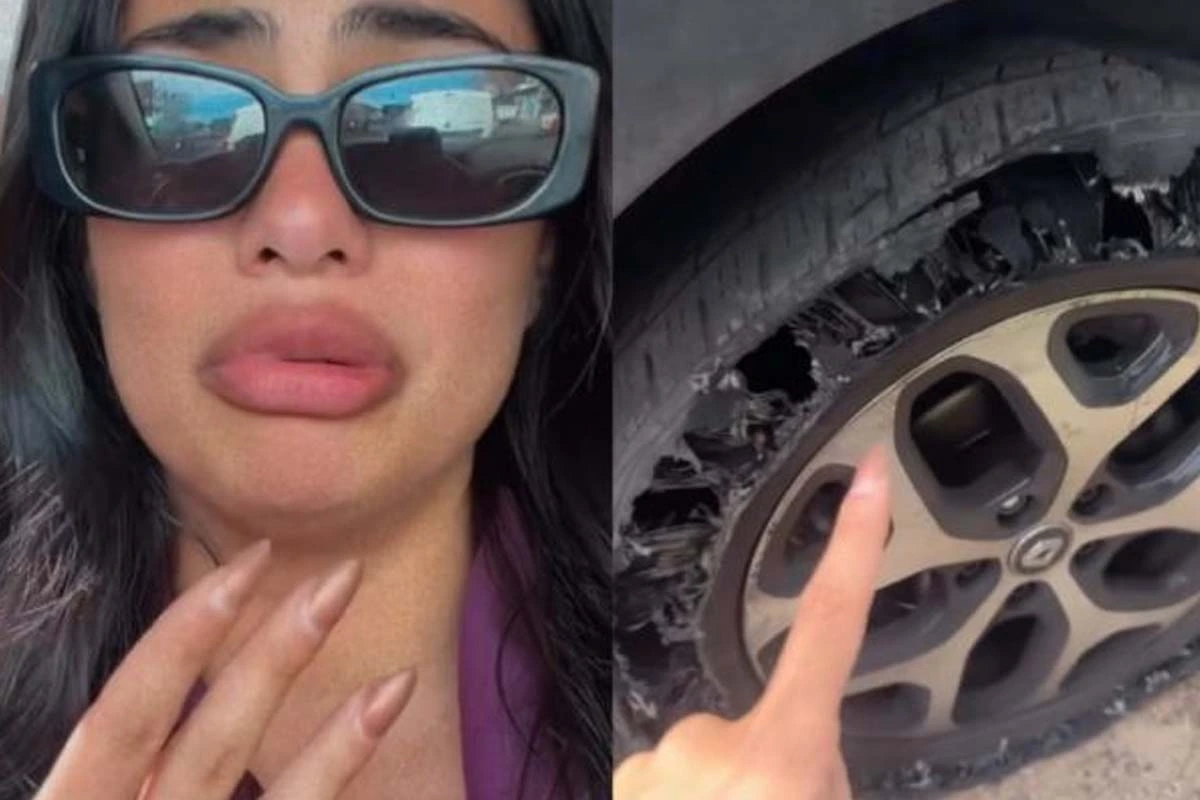 What happened to Daniela Celis when her tire punctured