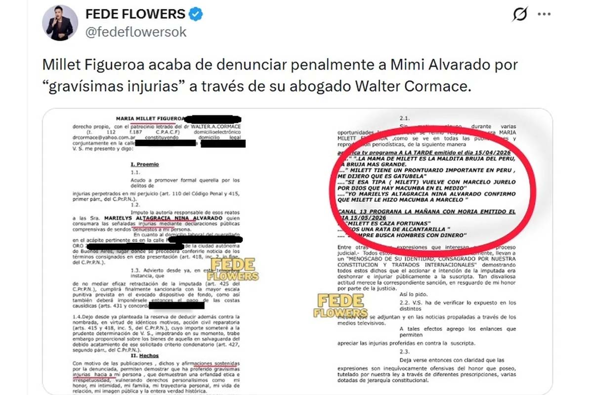 What does Milett Figueroa's complaint against Mimi Alvarado say?