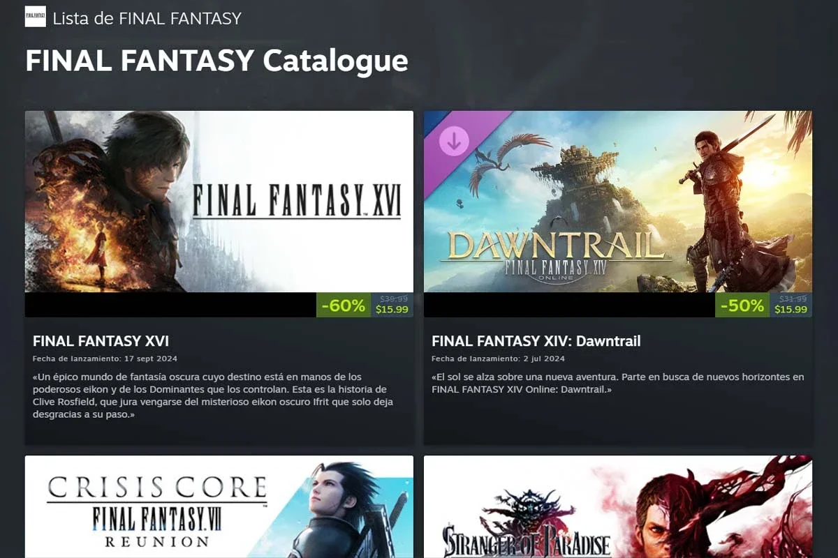 Una oportunidad para recorrer toda la historia de Final Fantasy