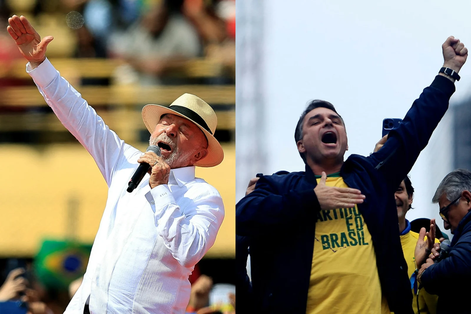 Flavio Bolsonaro y Lula da Silva.