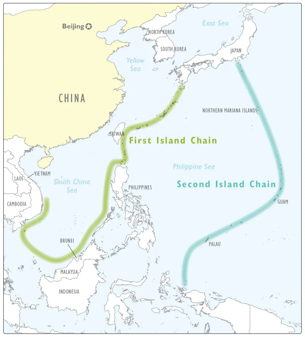 La Primera Cadena de Islas constituye una de las mayores apuestas de Estados Unidos para contener la influencia china en la región