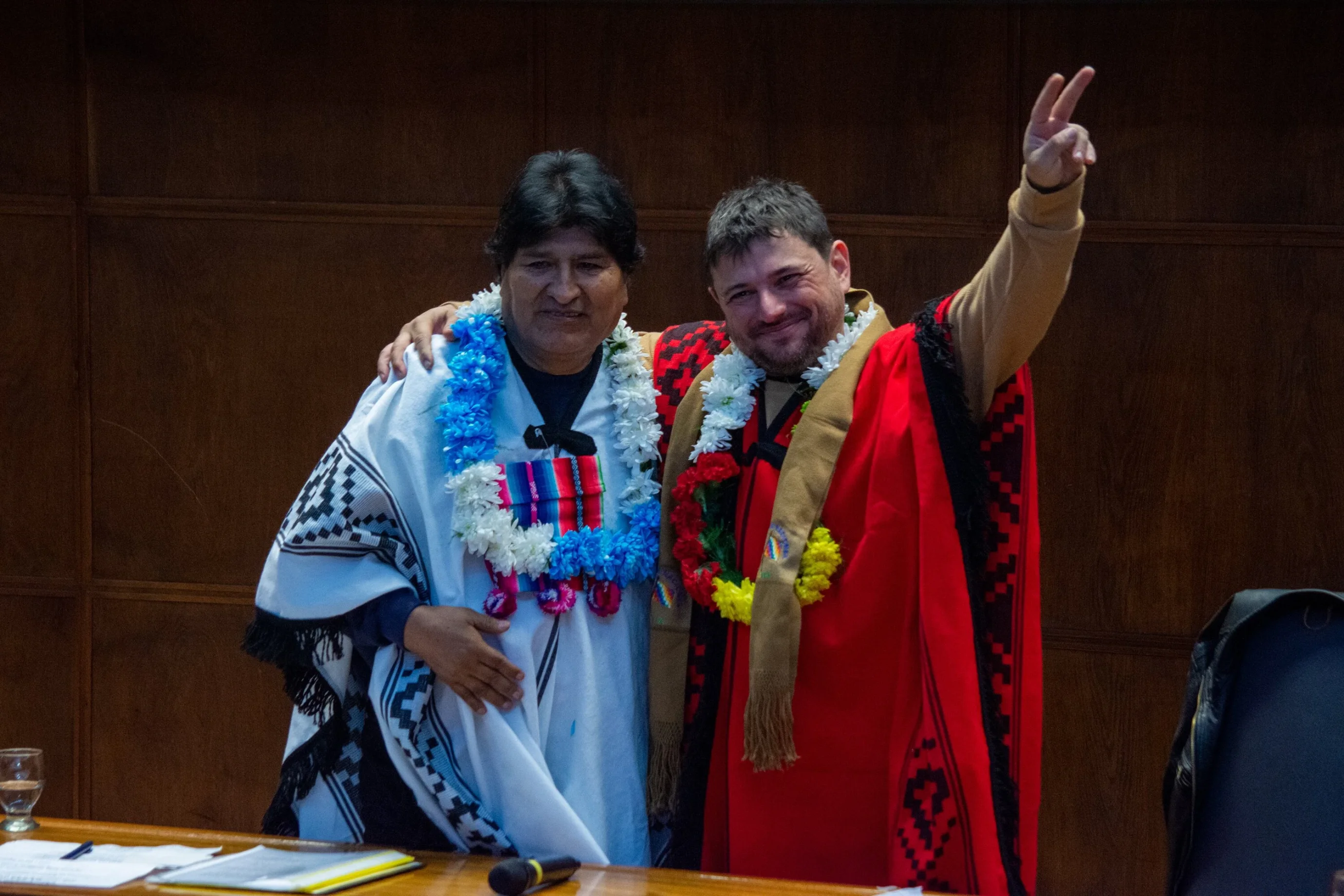 Juan Grabois and Evo Morales.