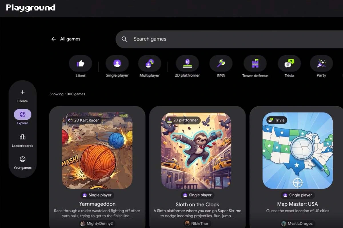 Los videojuegos creados con Playground se pueden compartir
