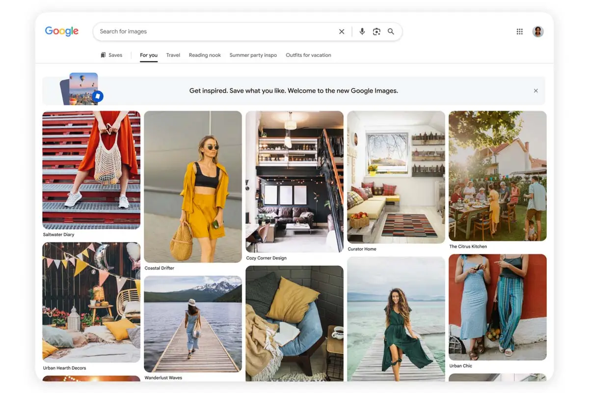 Google presentó una renovación de su buscador de imágenes