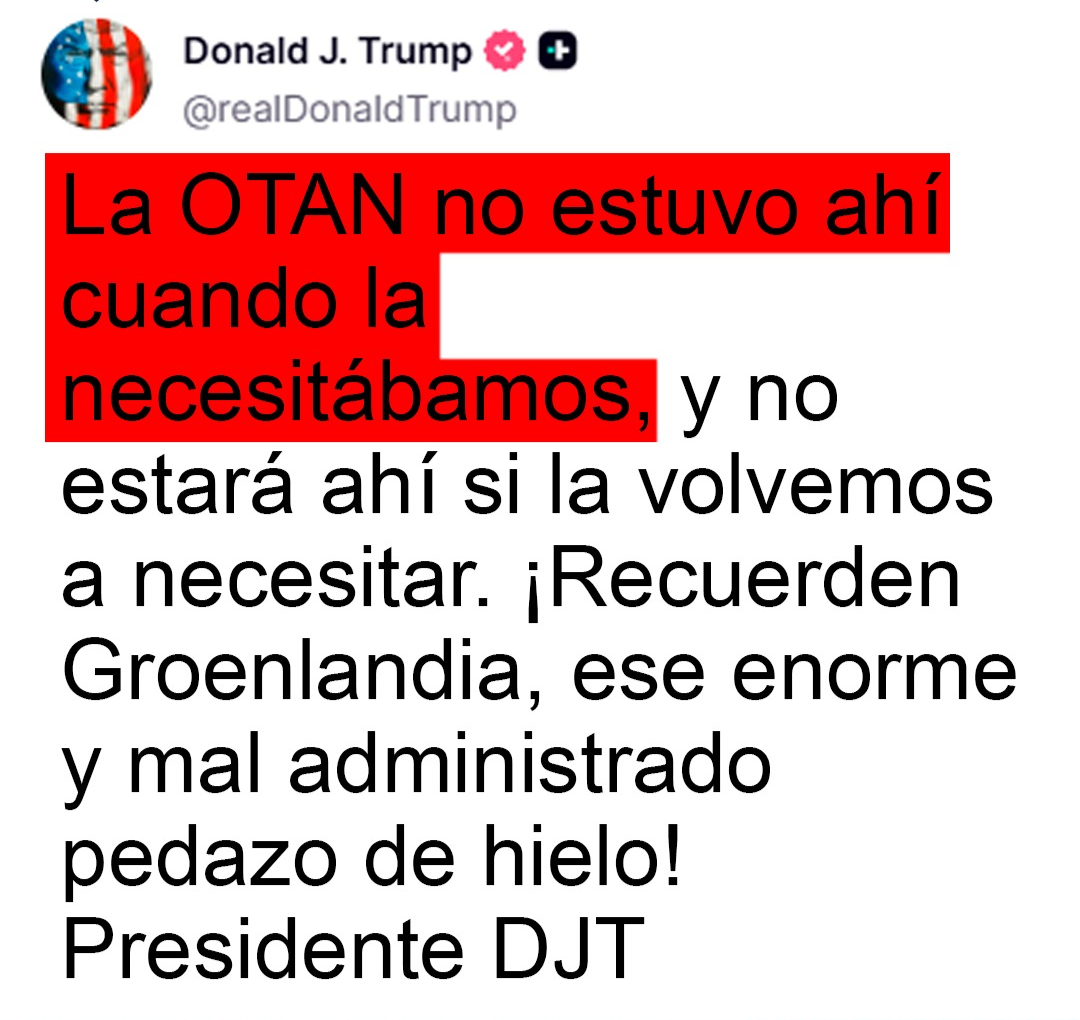 President Donald Trump's post through the social network Truth Social