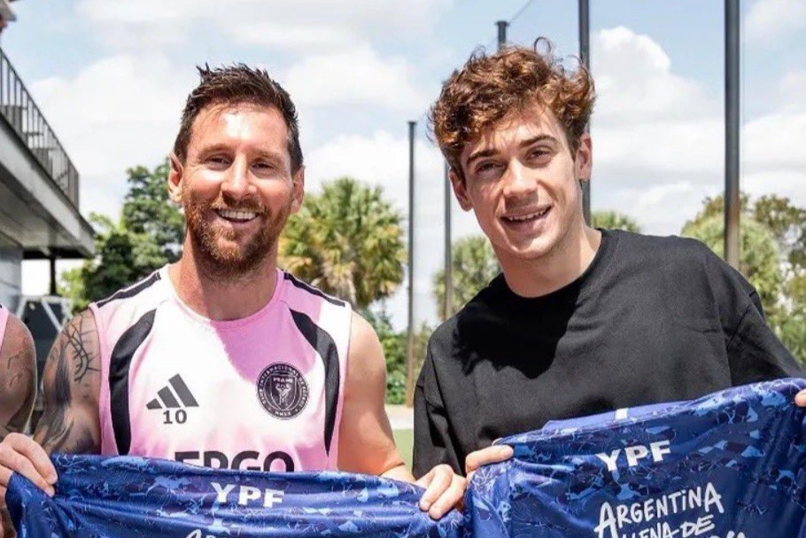 Dream fulfilled: Franco Colapinto teamed up with Lionel Messi in Miami