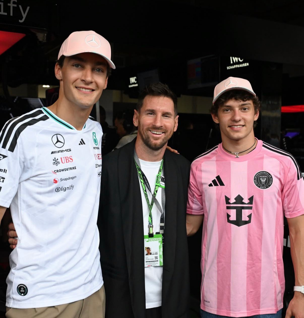 Messi junto a Russell y Antonelli