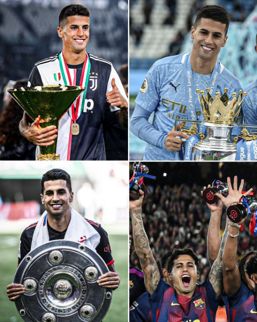 Cancelo won Serie A, the Premier League, the Bundesliga, and LaLiga (courtesy of ESPN)