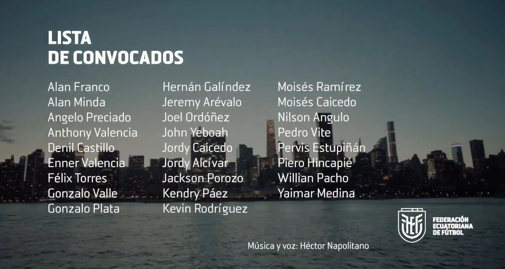 Los convocados de Ecuador para el Mundial 2026