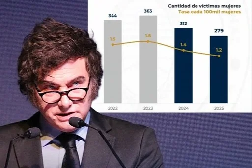 The homicides of women in Argentina have decreased by 23.5% since Javier Milei took office.
