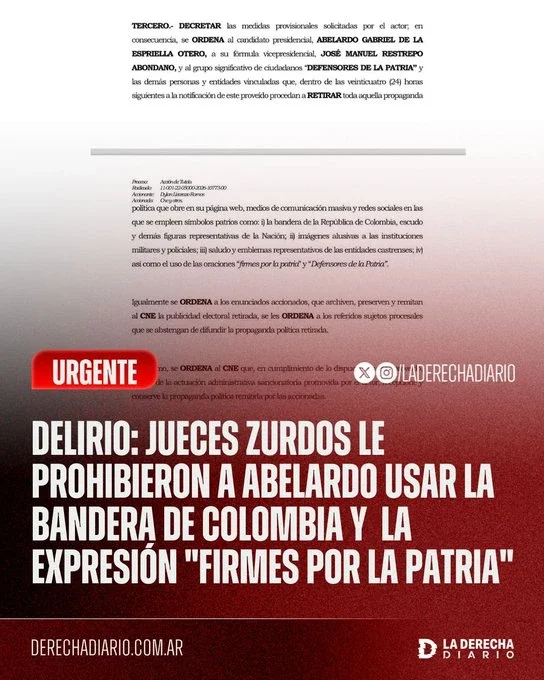 La delirante prohibición al candidato derechista colombiano