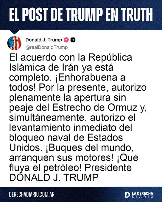 Donald Trump en Truth Social.