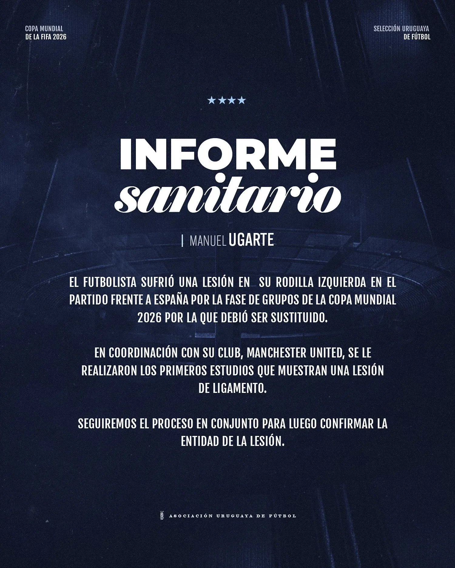 The AUF statement on Ugarte's injury
