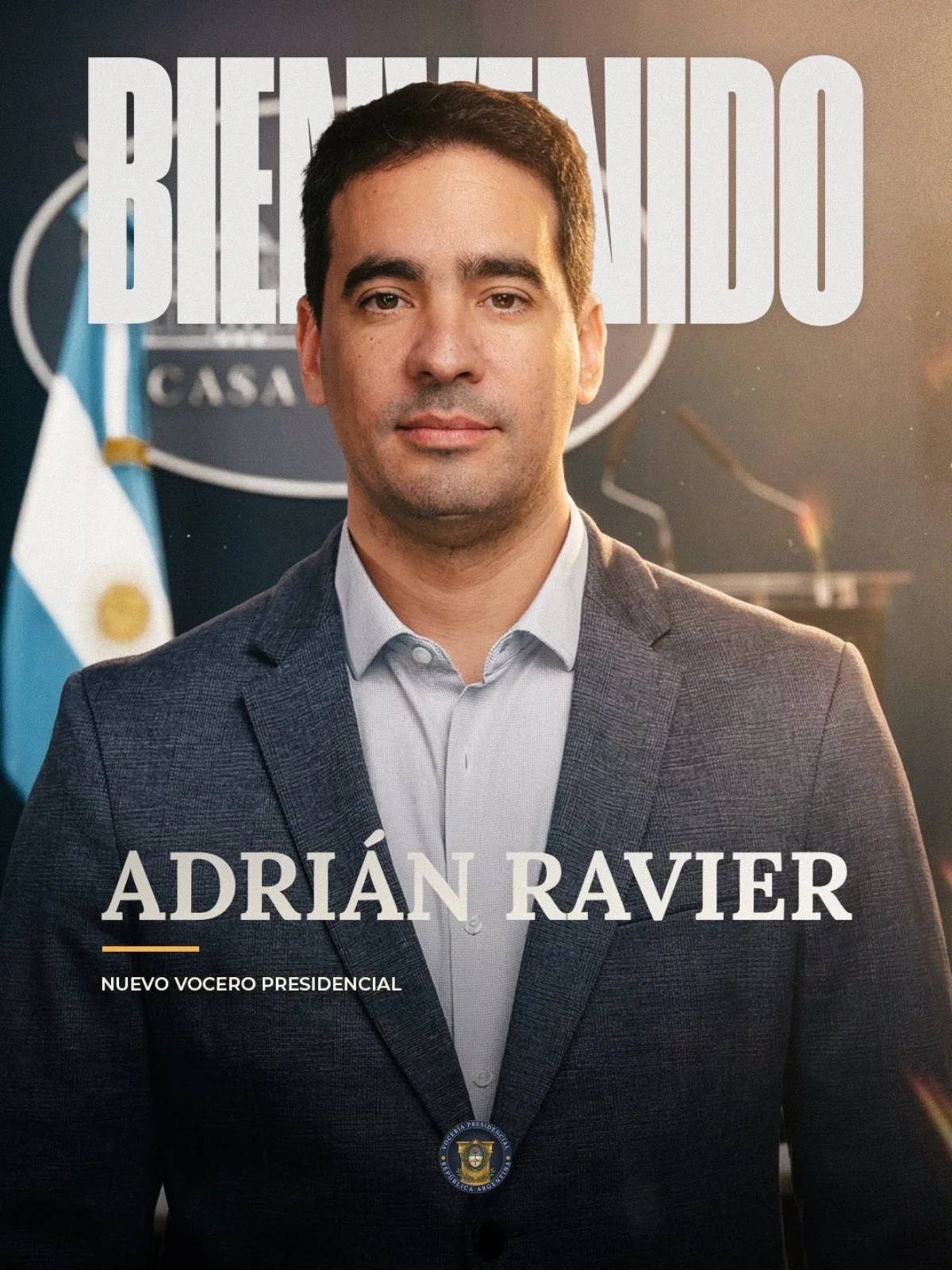 Adrían Ravier, el nuevo vocero presidencial.