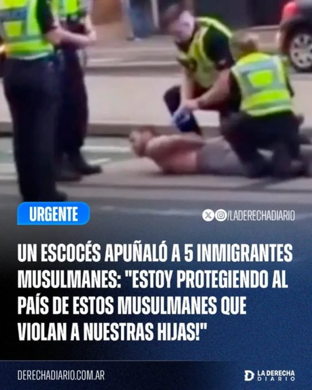 Un hombre blanco fue arrestado tras apuñalar a 5 inmigrantes ilegales musulmanes