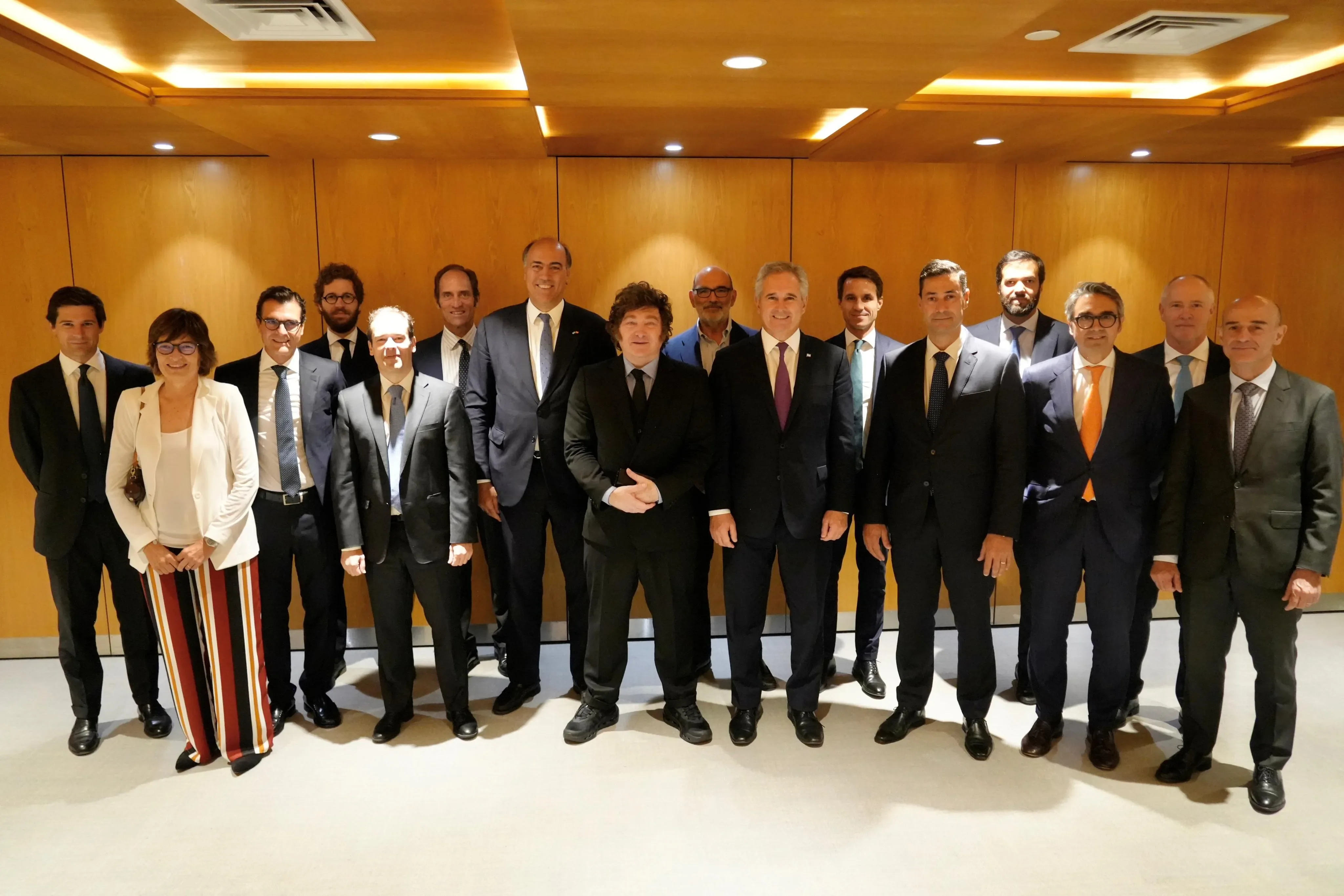 Javier Milei con los empresarios españoles.