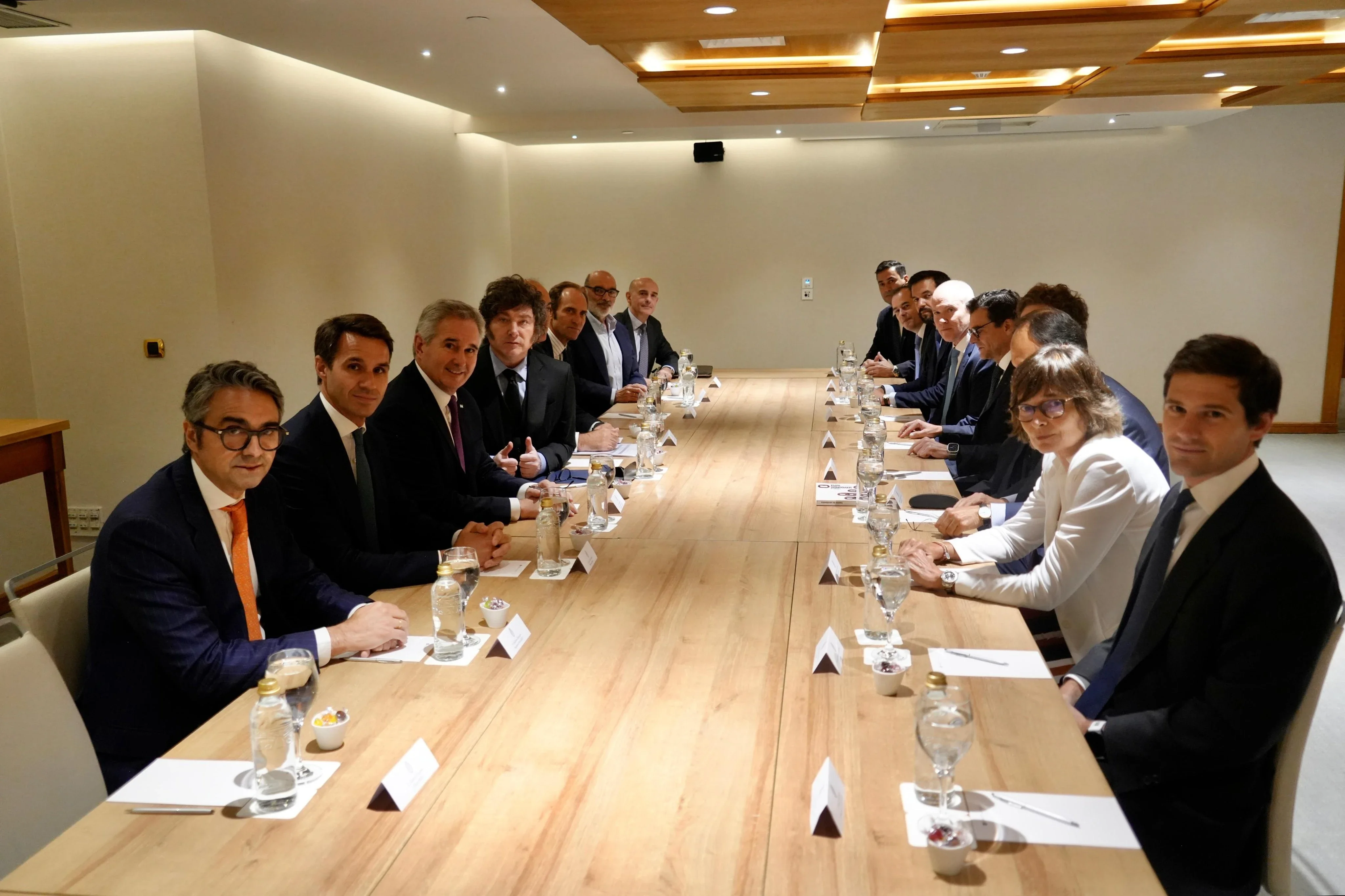 Javier Milei con los empresarios españoles.