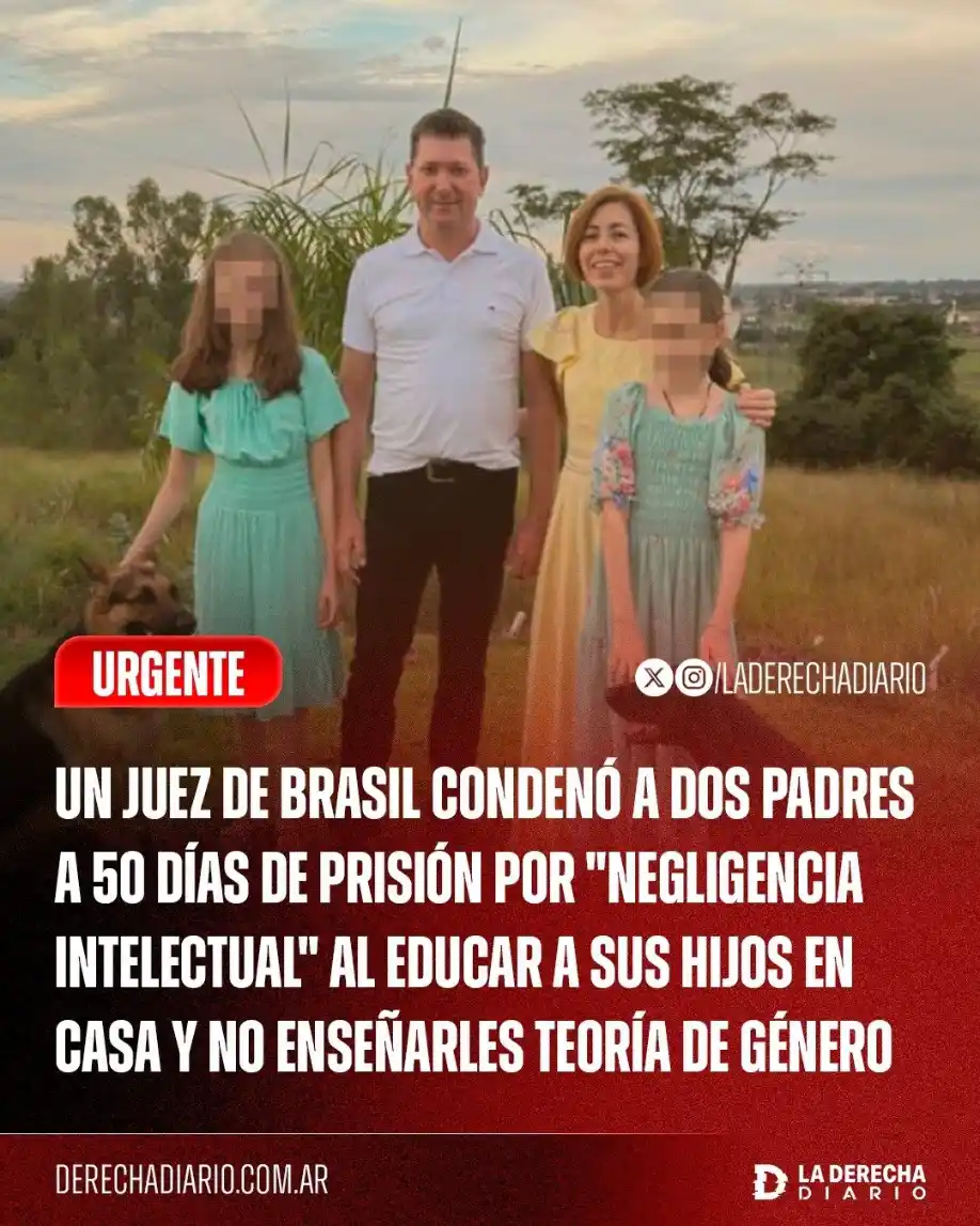 La Justicia brasileña condenó a prisión a dos padres por educar a sus hijas en casa y no enseñarles teoría de género