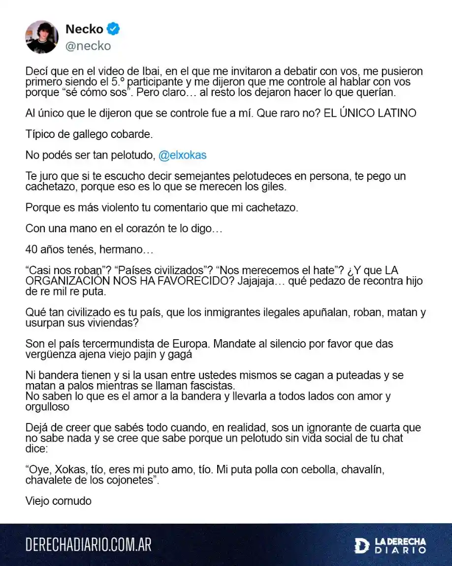 La respuesta de Necko.