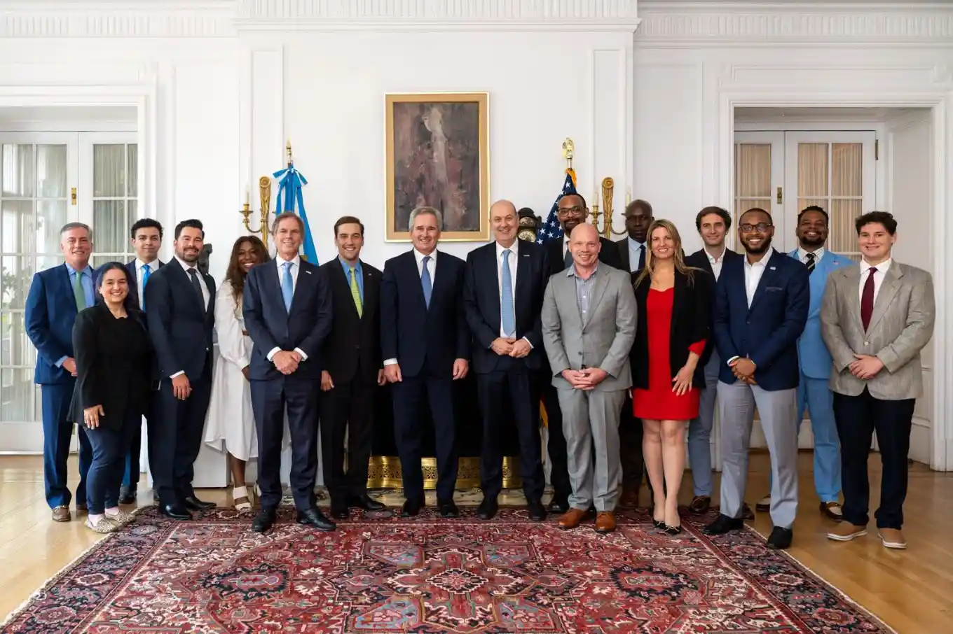Sturzenegger alongside Chancellor Pablo Quirno and other diplomats