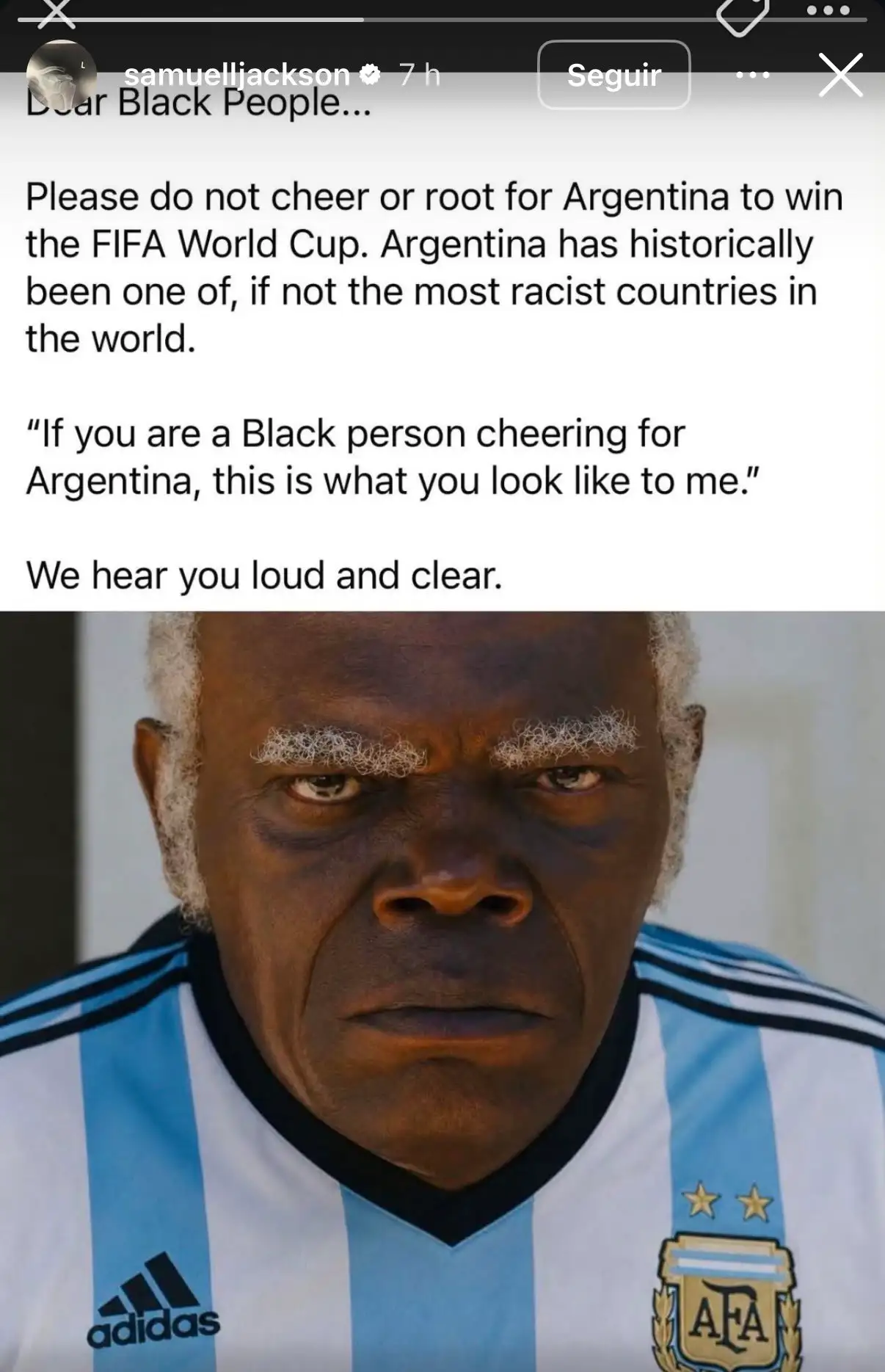 Posteo de Samuel L. Jackson