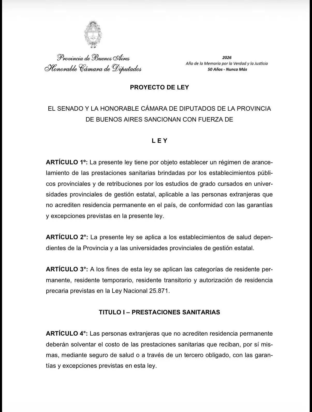 El proyecto de ley.