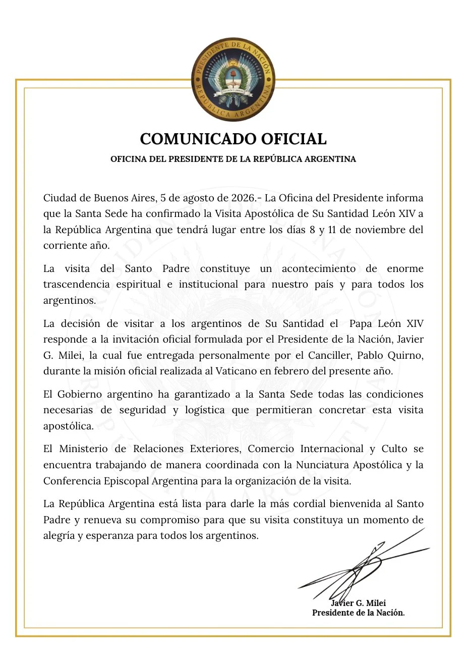 The statement from the President's Office