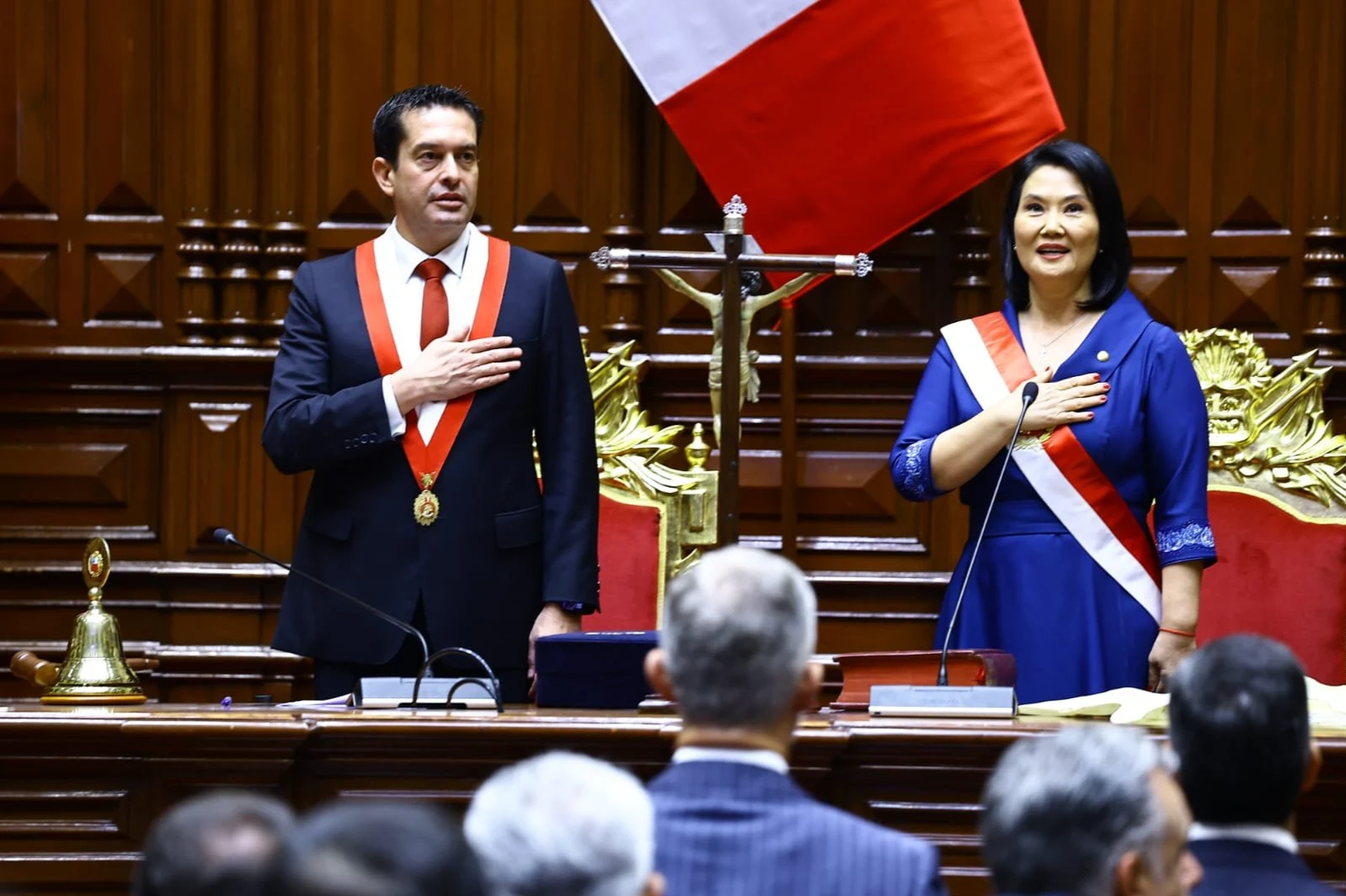 The right-wing Keiko Fujimori officially assumed the presidency of Peru