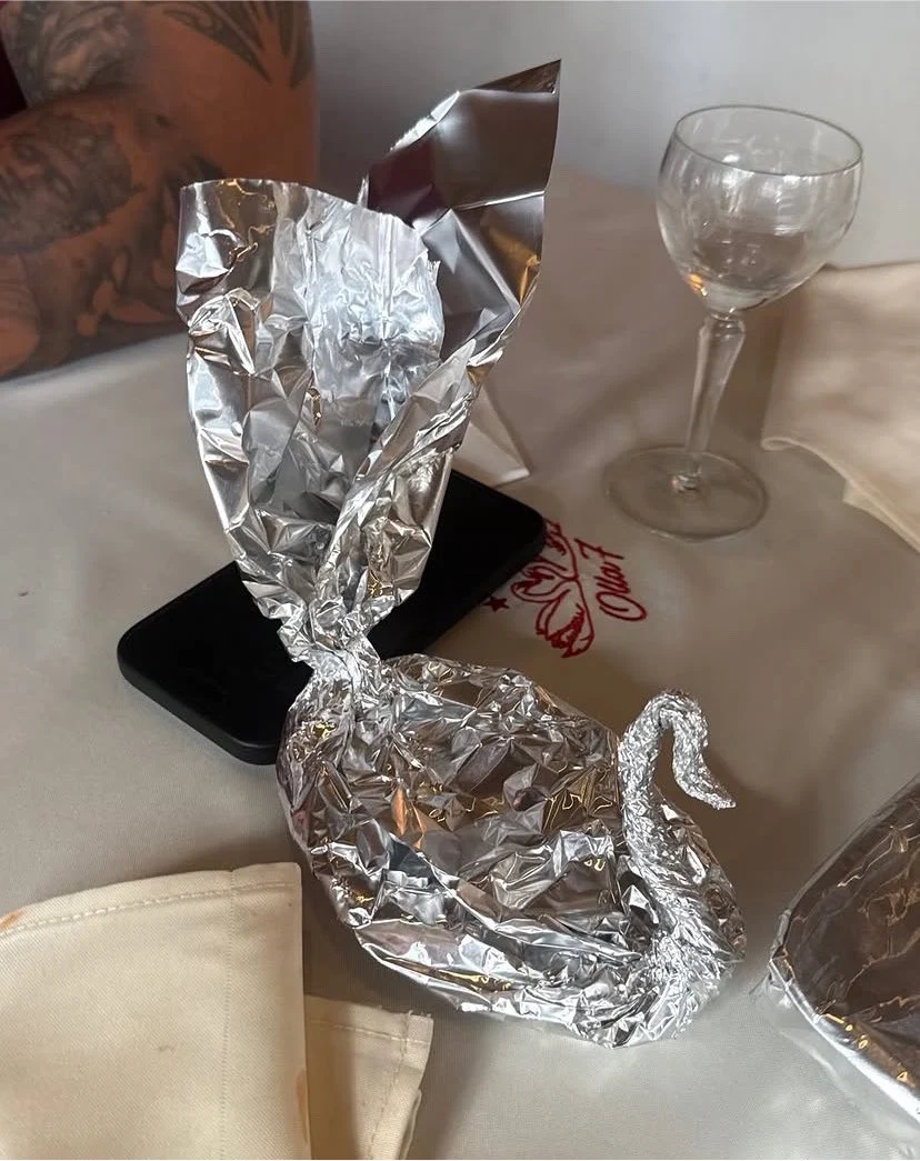 Los centros de mesa del restaurante que visitó la cantante española