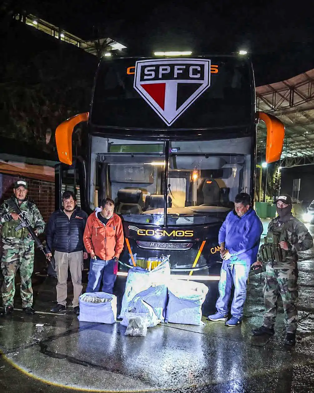 They found 86.55 kilos of marijuana in the bus that was going to use São Paulo in Bolivia