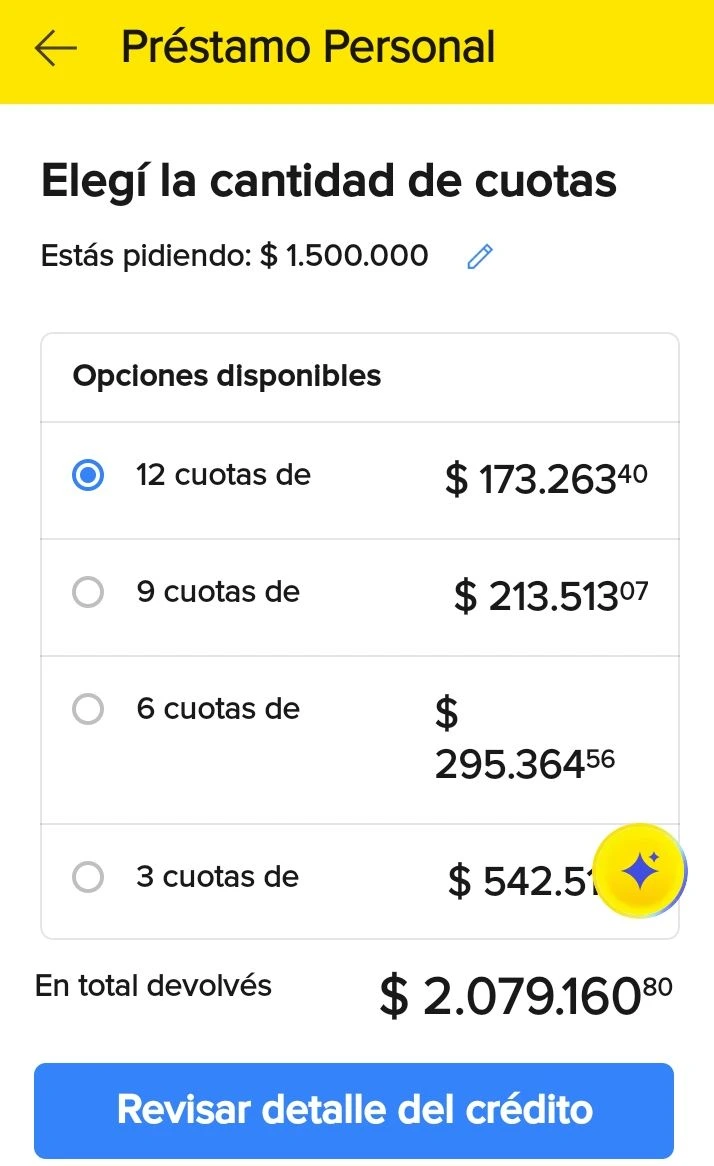 Préstamo en Mercado Pago.