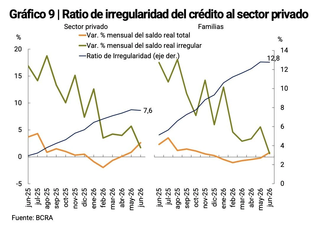 Ratio de irregularidad del crédito al sector privado.