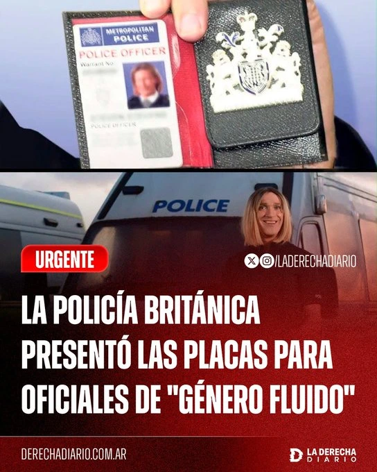 La Policía británica presentó credenciales especiales para oficiales que se identifican como “género fluido”