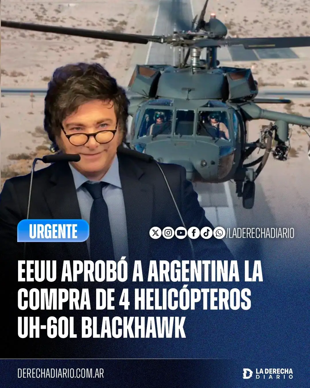 The United States approved the sale of four Blackhawk helicopters to Argentina