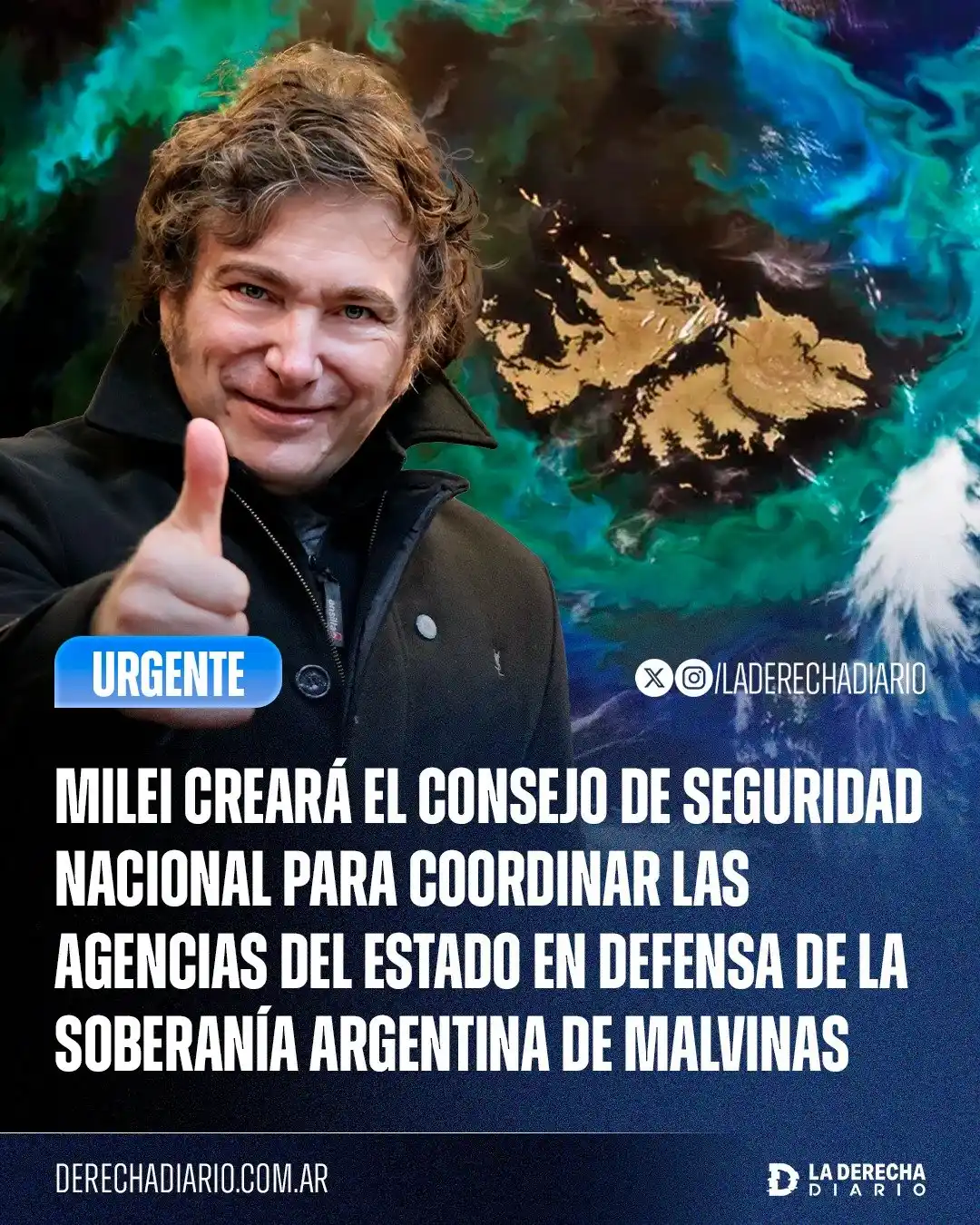 avier Milei creará un Consejo de Seguridad Nacional para coordinar a las distintas áreas del Estado en la defensa de la soberanía argentina sobre las Islas Malvinas.