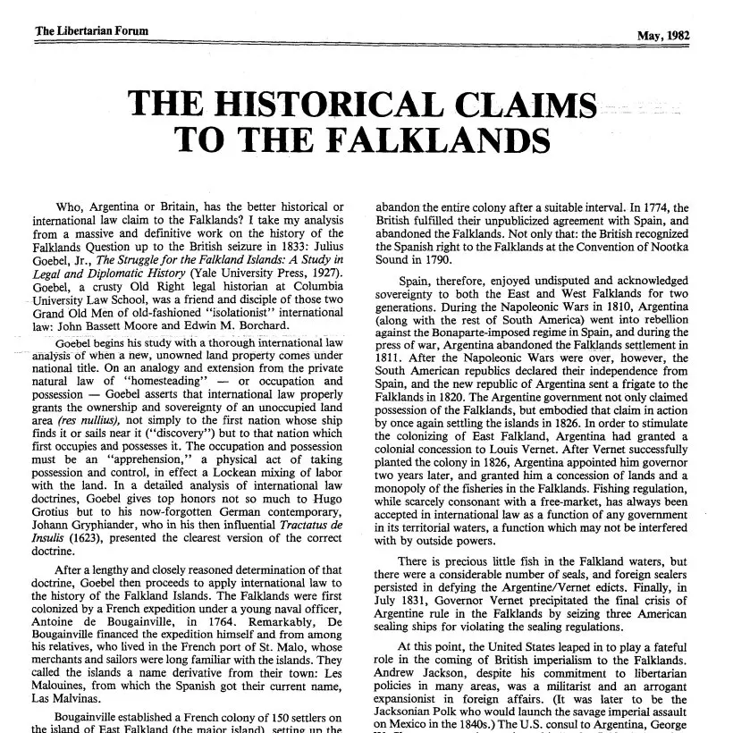 Libertarian Forum Vol. XVI No. 4 (May 1982)