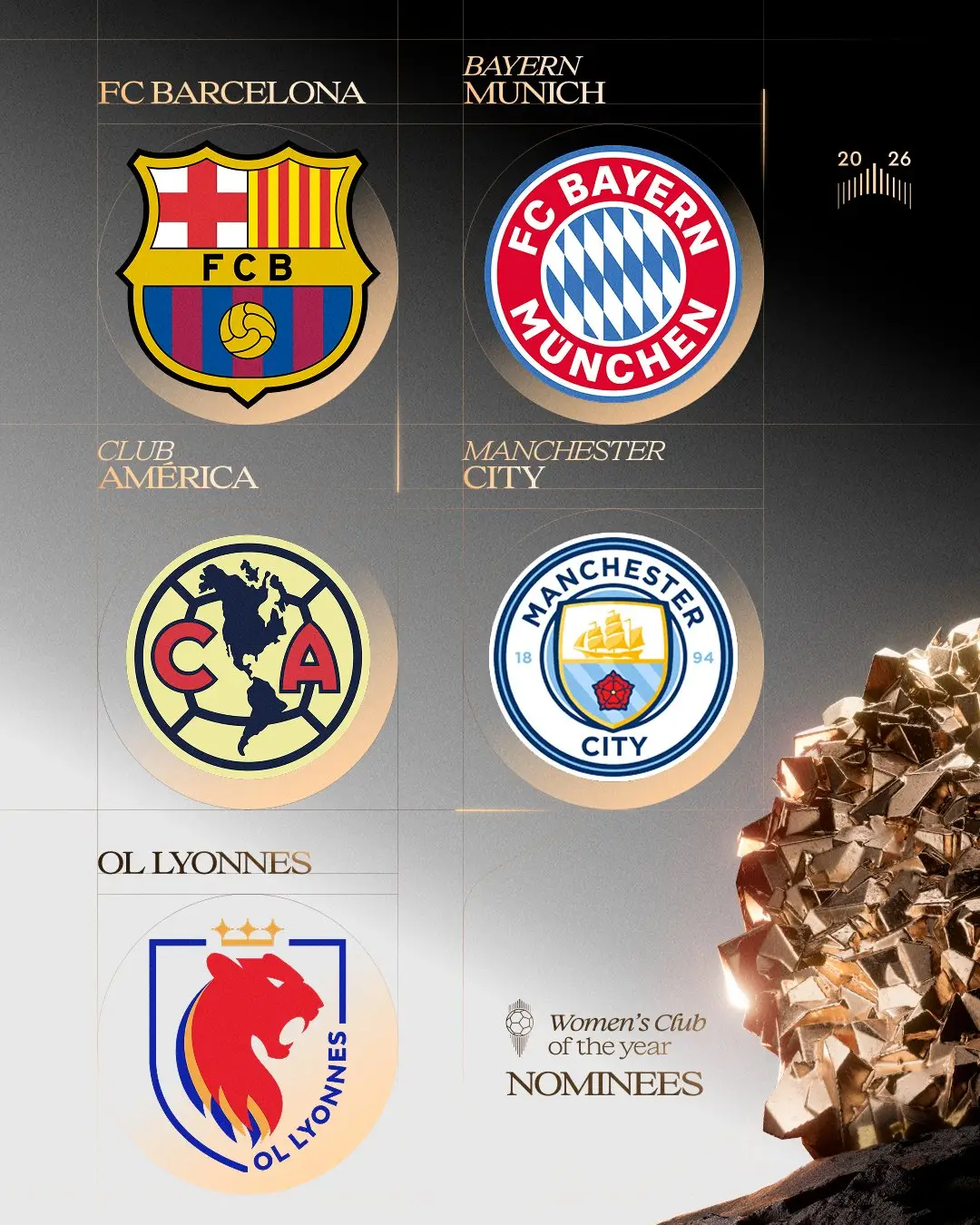 The nominees for Best Women's Team of the Year