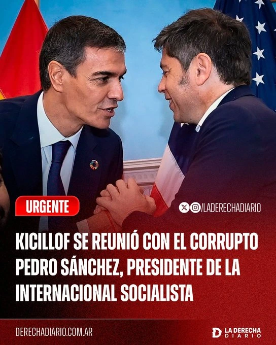Axel Kicillof se reunió con el musulmán Zohran Mamdani y el ultraizquierdista Pedro Sánchez Axel Kicillof y Pedro Sánchez